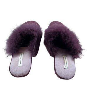 Womens Tender Tootsies Purple Faux Fur Embellished‎ Slippers Size 8